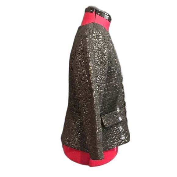 Ruby Road Jacket Women’s Size 8 Black Metallic Zipper Closure Beaded 3/4 Sleeve - Picture 2 of 8